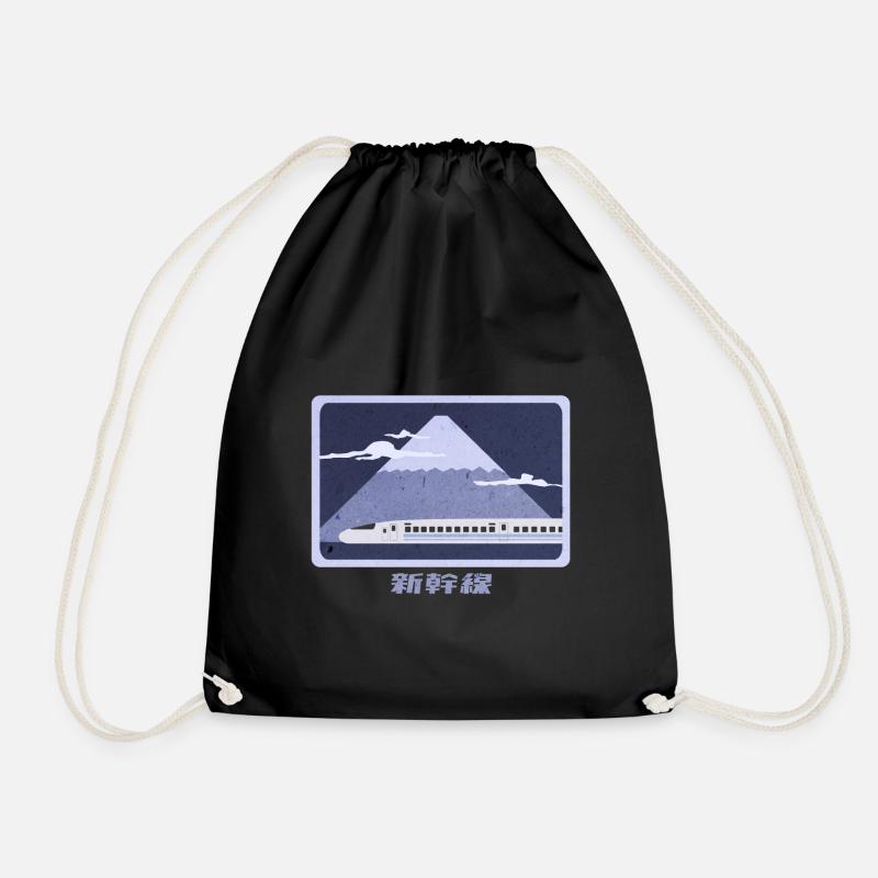Shinkansen vor Berg Fuji - Turnbeutel - Schwarz