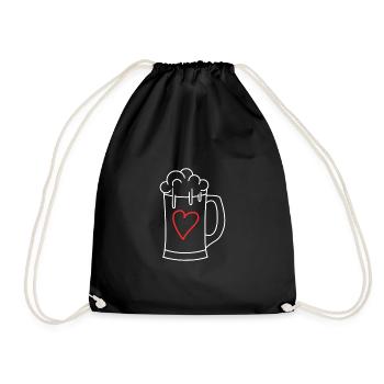 Coeur d'amour de bière - Sac de sport léger - noir - Devant
