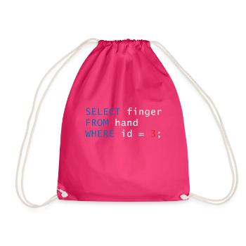 Code finger - Drawstring Bag - fuchsia - Front