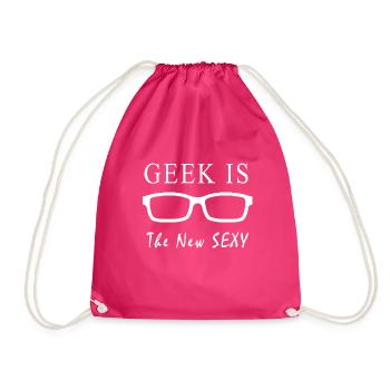 Geek is the new sexy - Drawstring Bag - fuchsia - Front
