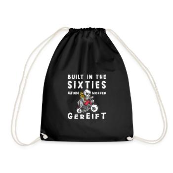 Motorcycle gift biker saying Born in the 60s - Drawstring Bag - black - Front