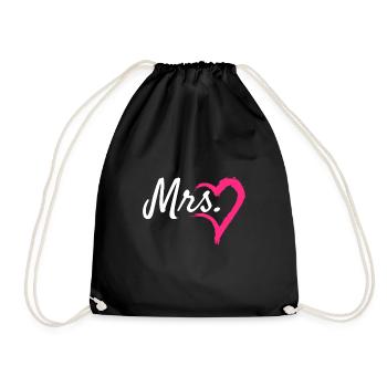 Mrs Herz - Turnbeutel - Schwarz - Vorne