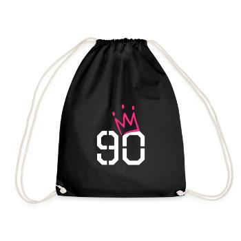 90 couronne - 90e anniversaire - cadeau - Sac de sport léger - noir - Devant