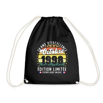 24 Ans Anniversaire Vintage Né en Octobre 1998 - Sac de sport léger - noir - Devant