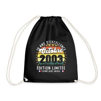 19 Ans Anniversaire Vintage Né en Octobre 2003 - Sac de sport léger - noir - Devant