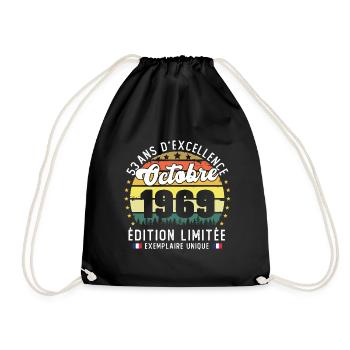 53 Ans Anniversaire Vintage Né en Septembre 1969 - Sac de sport léger - noir - Devant