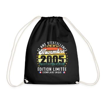 5 Ans Anniversaire Vintage Né en Novembre 2017 - Sac de sport léger - noir - Devant