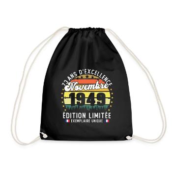 73 Ans Anniversaire Vintage Né en Novembre 1949 - Sac de sport léger - noir - Devant
