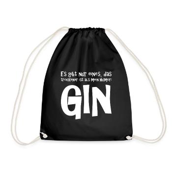 Gin - Spruch - lustig - Turnbeutel - Schwarz - Vorne