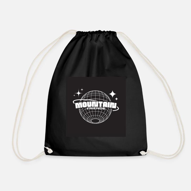 Mountain Friend - Drawstring Bag - black
