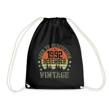 Cadeau Anniversaire Rétro - Nées En Décembre 1992 - Sac de sport léger - noir - Devant