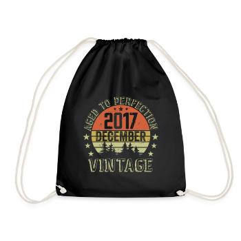 Cadeau Anniversaire Rétro - Nées En Décembre 2017 - Sac de sport léger - noir - Devant