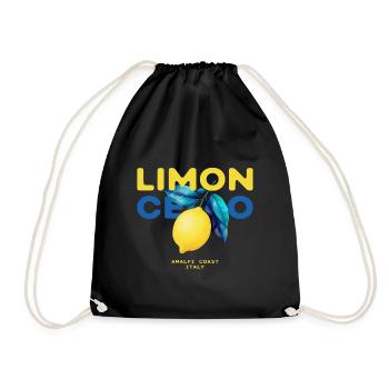 Limoncello Lemons Amalfi Italy Summer - Drawstring Bag - black - Front