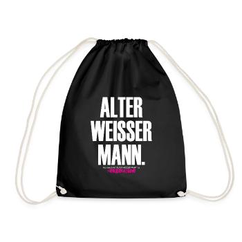 ALTER WEISSER MANN Shirt Design - Turnbeutel - Schwarz - Vorne