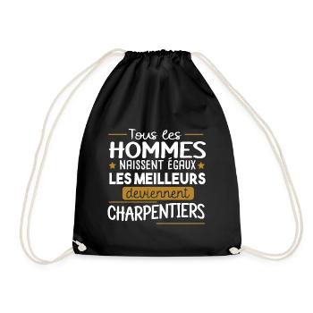 Charpentier homme. Charpente. Charpenterie métier - Sac de sport léger - noir - Devant