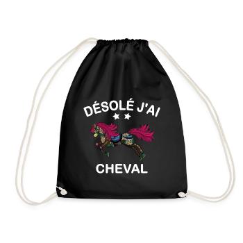 Désolé j'ai cheval équitation - Sac de sport léger - noir - Devant