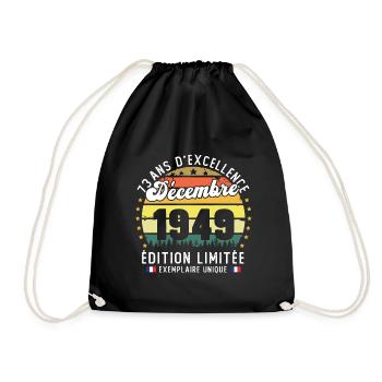 73 Ans Anniversaire Vintage Né en Décembre 1949 - Sac de sport léger - noir - Devant