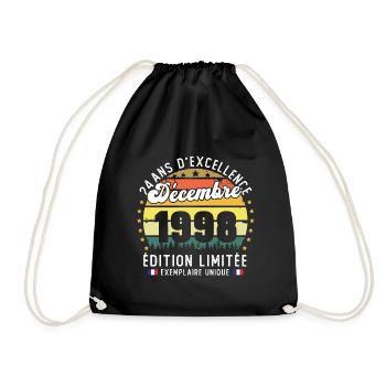 24 Ans Anniversaire Vintage Né en Décembre 1998 - Sac de sport léger - noir - Devant
