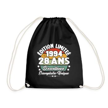 Cadeau 28 ans d'excellence / Édition limitée 1994 - Sac de sport léger - noir - Devant