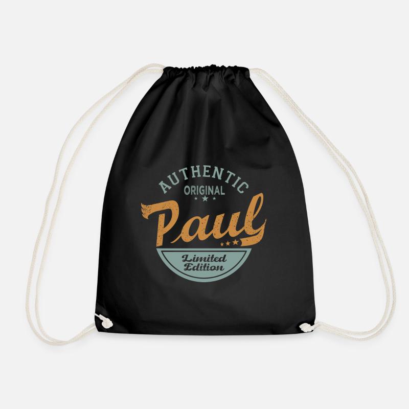 Paul Name Geschenk personalisiertes T-Shirt Paul - Turnbeutel - Schwarz