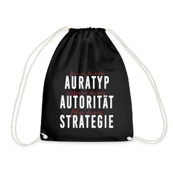 Auratyp, Autorität und Strategie - Turnbeutel - Schwarz - Vorne