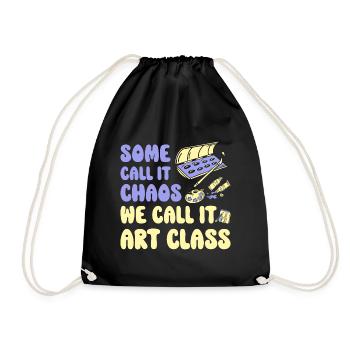 Art Teacher Funny Saying Art Course Art Class - Drawstring Bag - black - Front