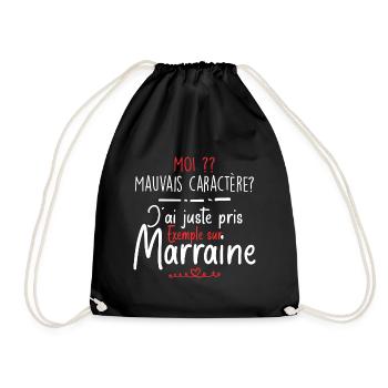 Mauvais caractère - Marraine - Sac de sport léger - noir - Devant