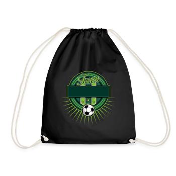 Fussball Logo - Turnbeutel - Schwarz - Vorne