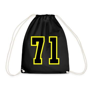 71 Zahl Trikot - Turnbeutel - Schwarz - Vorne