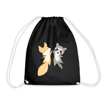 Raton laveur renard doux animaux doux amour des animaux cadeau - Sac de sport léger - noir - Devant