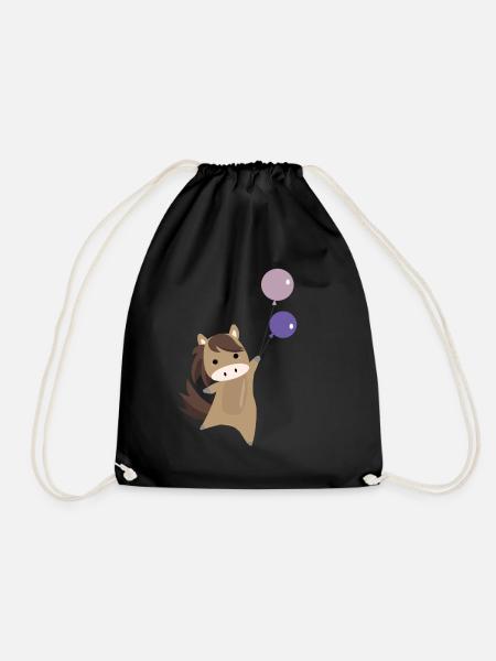 Ballon de cheval volant poney mignon pour les enfants - Sac de sport léger - noir