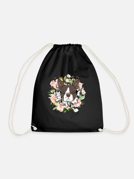 Süsser Kleiner Boston Terrier Geschenk - Turnbeutel - Schwarz