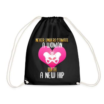 Never underestimate a woman with a new hip - Sac de sport léger - noir - Devant