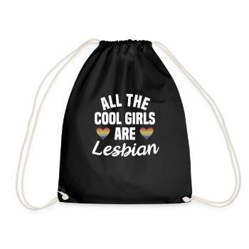 Lgbt Lesbian Rainbow Flag Bisexual Queer - Drawstring Bag - black - Front