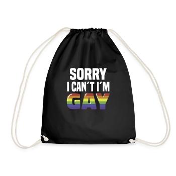 Lgbt Lesbian Rainbow Flag Bisexual Queer - Drawstring Bag - black - Front