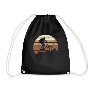 Mountain Bike Cycling Biker Cycling - Drawstring Bag - black - Front