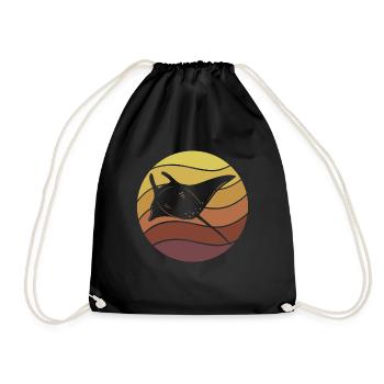 Stachelrochen Mantarochen Ozean - Turnbeutel - Schwarz - Vorne