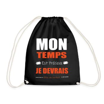 Mon Temps Est Précieux Sport Basket Humour - Sac de sport léger - noir - Devant