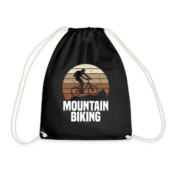 Mountain Bike Cycling Biker Cycling - Drawstring Bag - black - Front