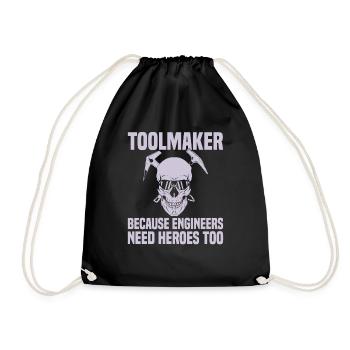 Cnc Milling Machine Cutting Mechanic - Drawstring Bag - black - Front