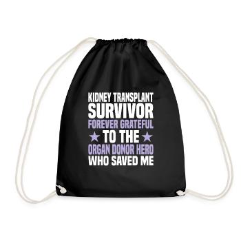 Nierentransplantation Dialyse Awareness - Turnbeutel - Schwarz - Vorne