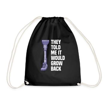 Leg amputation prosthesis wheelchair - Drawstring Bag - black - Front