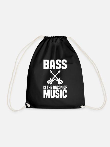 Bassist Guitar Instrument - Drawstring Bag - black