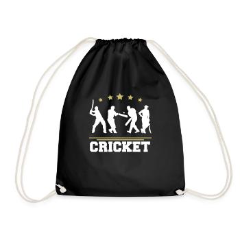 Cricket Spieler sport - Turnbeutel - Schwarz - Vorne