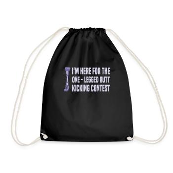 Leg amputation - Drawstring Bag - black - Front