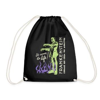 Universal Monsters Frankenstein It Comes To Life! - Drawstring Bag - black - Front