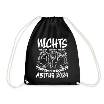 ABI 2024 lustiger Spruch Geschenk - Turnbeutel - Schwarz - Vorne