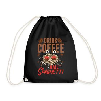 Flying Spaghetti Monster FSM Pastafari Coffee Ave - Drawstring Bag - black - Front