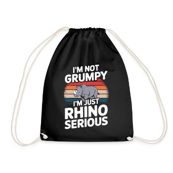 Nashorn Rhinozeros - Turnbeutel - Schwarz - Vorne
