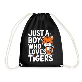 Tiger Animal Zoo Wild Animal - Drawstring Bag - black - Front
